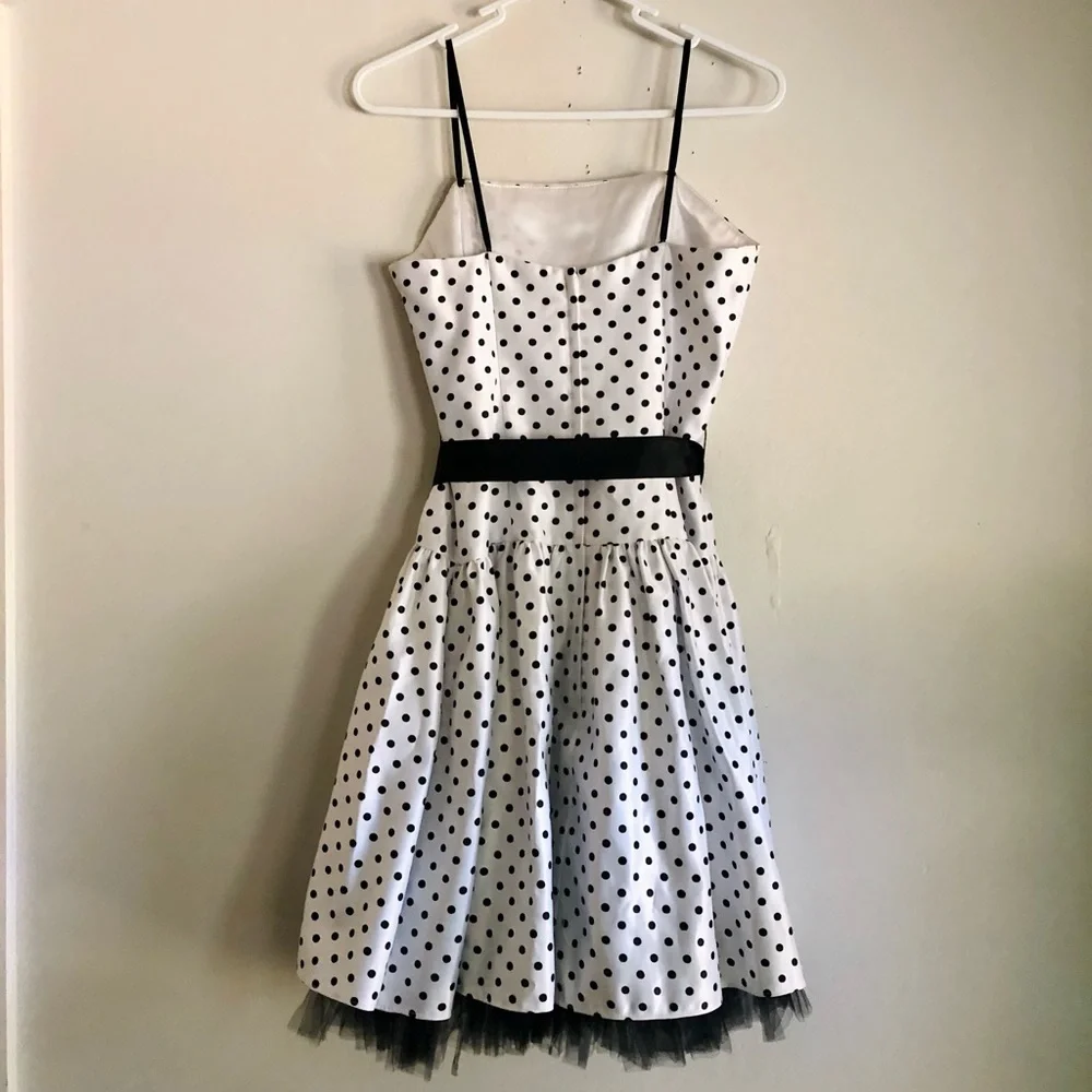 Vintage Jessica McClintock for Gunne Sax Polka Dot Mini Dress - Picture 5 of 9